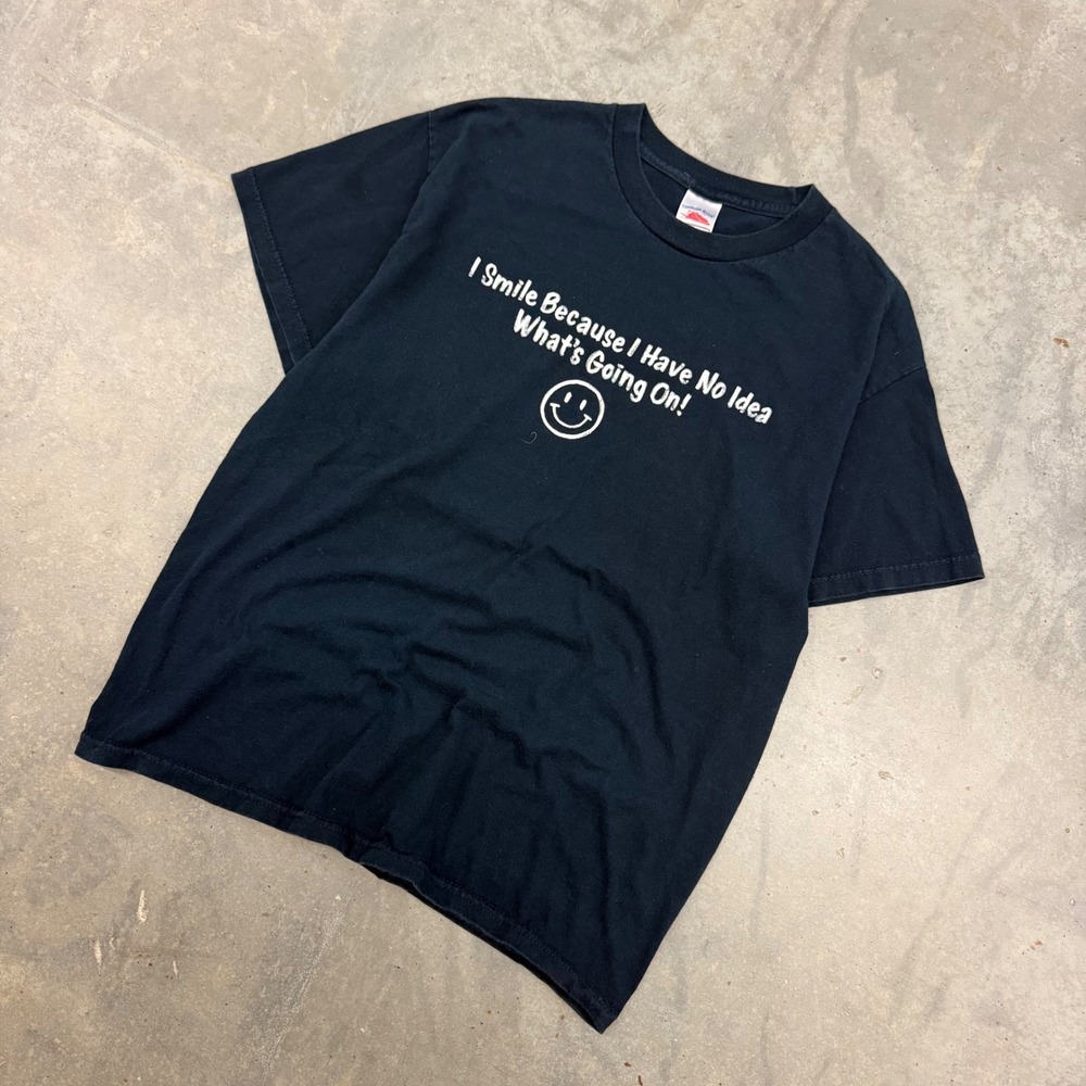 Y2K Mens Tennessee River I Smile Because I Have No Idea Graphic Tee Large